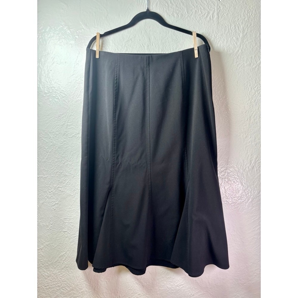 Woman Sz 16W Black A Line Midi Skirt Flounce Hem Career Whimsigoth Witch Capsule